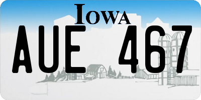 IA license plate AUE467