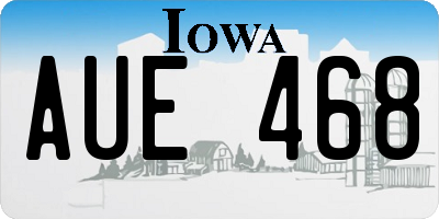 IA license plate AUE468