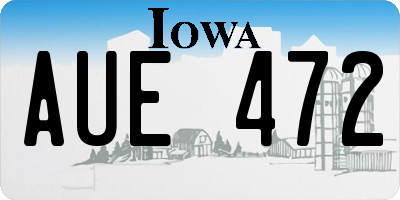 IA license plate AUE472