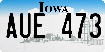 IA license plate AUE473