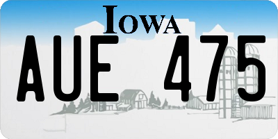 IA license plate AUE475