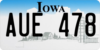 IA license plate AUE478