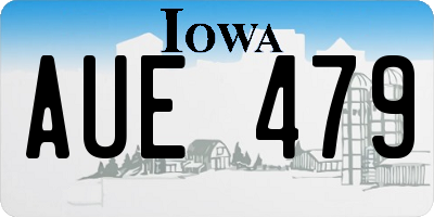 IA license plate AUE479