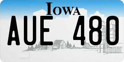 IA license plate AUE480