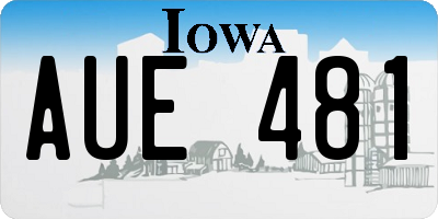 IA license plate AUE481