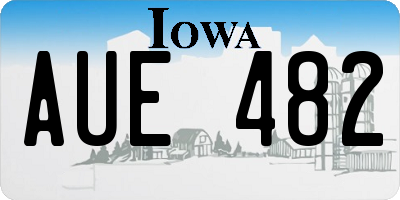 IA license plate AUE482