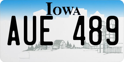IA license plate AUE489