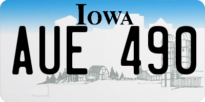 IA license plate AUE490