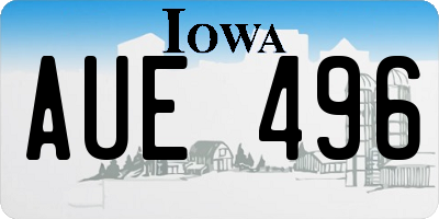 IA license plate AUE496