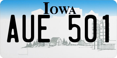 IA license plate AUE501