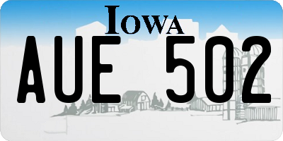 IA license plate AUE502