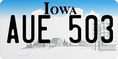 IA license plate AUE503