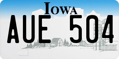 IA license plate AUE504