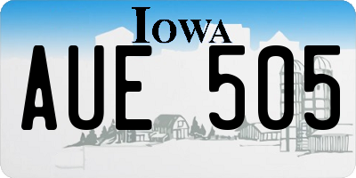 IA license plate AUE505