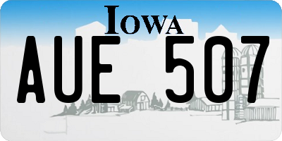 IA license plate AUE507