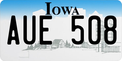 IA license plate AUE508