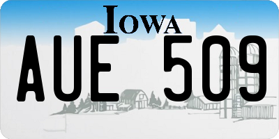 IA license plate AUE509