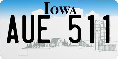 IA license plate AUE511