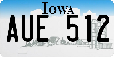 IA license plate AUE512