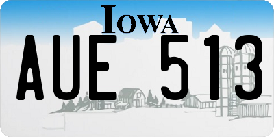 IA license plate AUE513