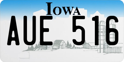 IA license plate AUE516