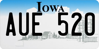 IA license plate AUE520