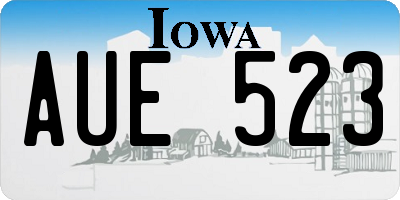 IA license plate AUE523