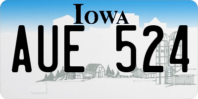 IA license plate AUE524