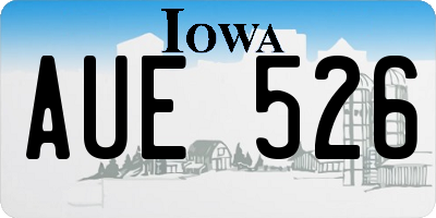 IA license plate AUE526