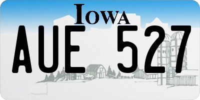 IA license plate AUE527