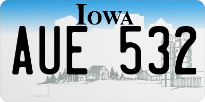 IA license plate AUE532