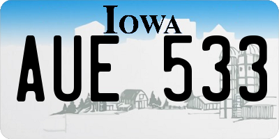 IA license plate AUE533