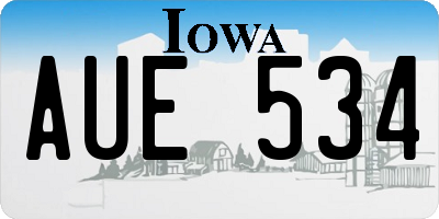 IA license plate AUE534