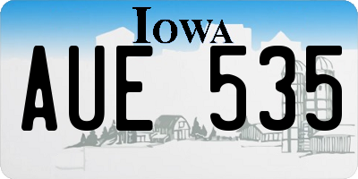 IA license plate AUE535