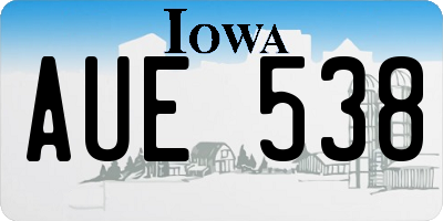 IA license plate AUE538