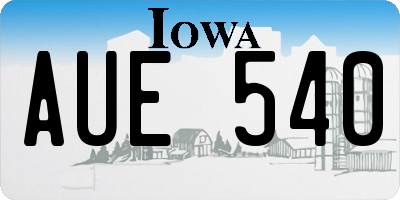 IA license plate AUE540