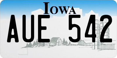IA license plate AUE542
