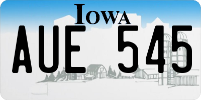 IA license plate AUE545