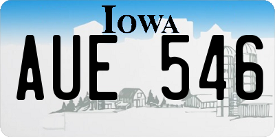 IA license plate AUE546