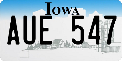 IA license plate AUE547