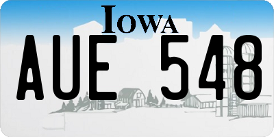 IA license plate AUE548