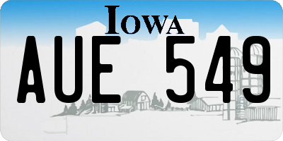 IA license plate AUE549