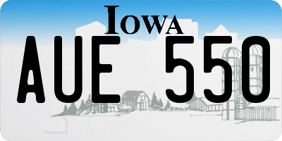 IA license plate AUE550