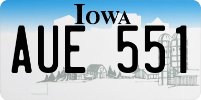 IA license plate AUE551