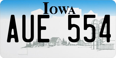 IA license plate AUE554