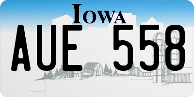 IA license plate AUE558