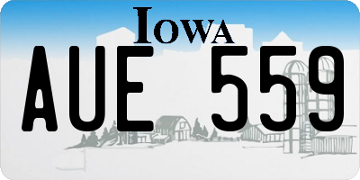 IA license plate AUE559