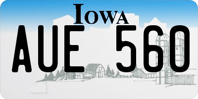 IA license plate AUE560