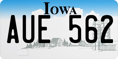 IA license plate AUE562
