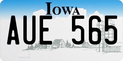 IA license plate AUE565